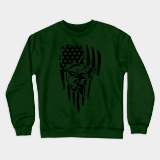 Bass American Flag Black Crewneck Sweatshirt